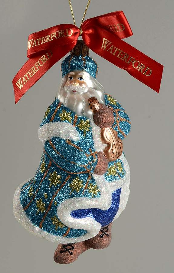 Holiday Heirloom Santa Ornaments Irish Jig Santa-With Violin - Boxed by Waterford Crystal-1
