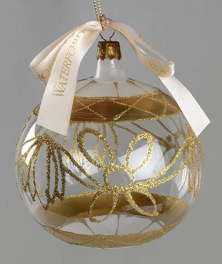 Gold, Silver, White on Clear Ashling Radiance Ball - No Box by Waterford Crystal-1