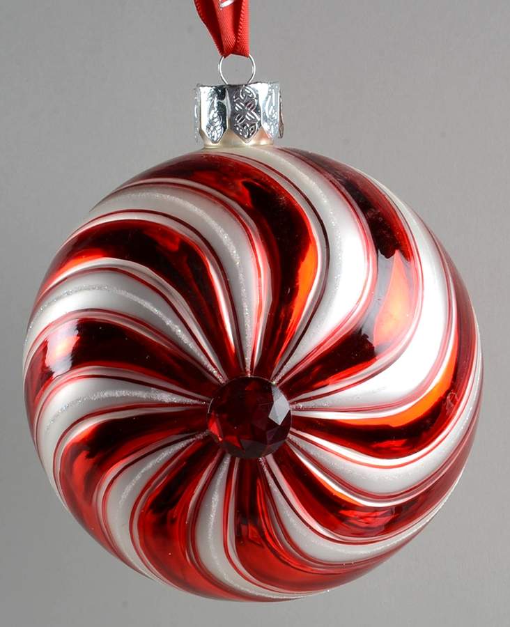 Red and Green with White, Silver Giant Red Peppermint - Boxed by Waterford Crystal-1