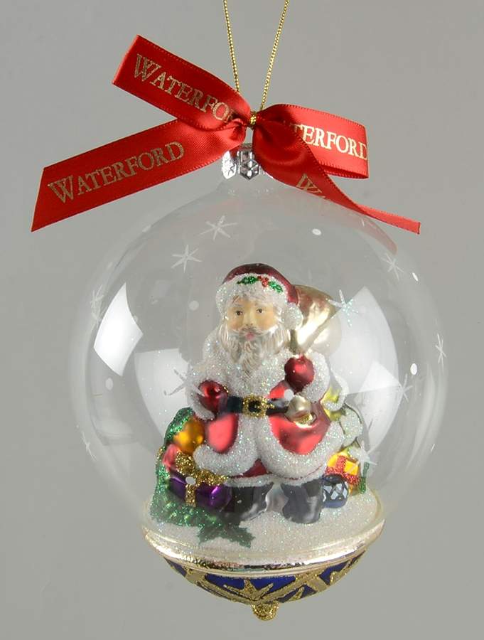 Globe Ornaments Santa Snowglobe - Boxed by Waterford Crystal-1
