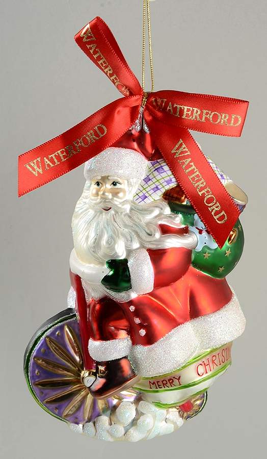 Holiday Heirloom Santa Ornaments Cycling Santa - No Box by Waterford Crystal-1