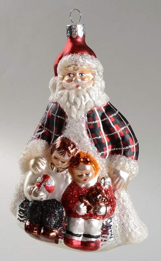 Holiday Heirloom Santa Ornaments Plaid Santa - No Box 42 by Waterford Crystal-1