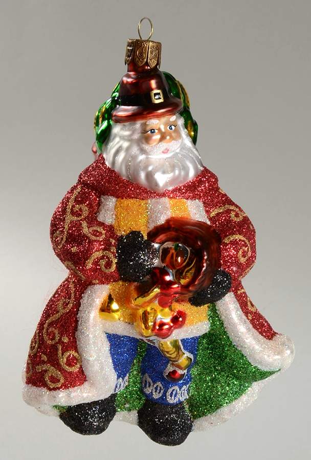 Holiday Heirloom Santa Ornaments Irish Santa With Pot Of Gold - No Box by Waterford Crystal-1