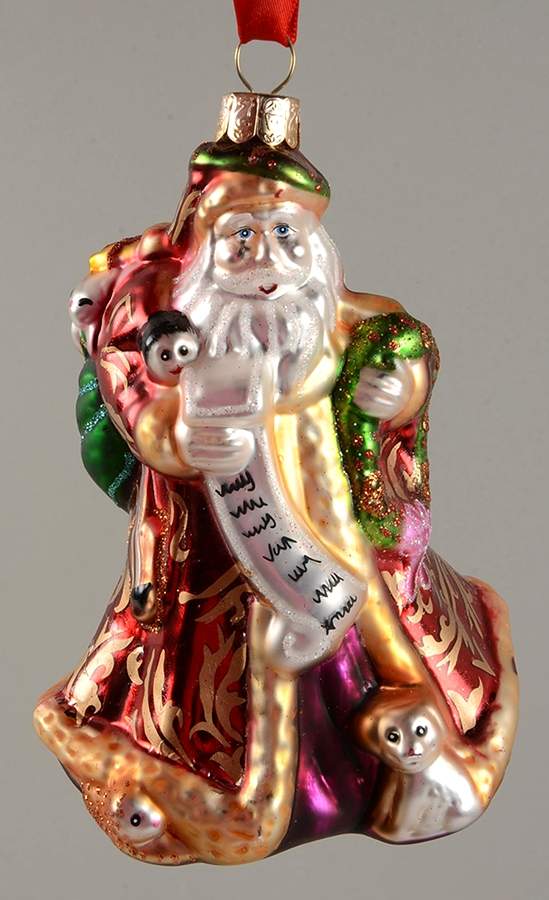 Holiday Heirloom Santa Ornaments Checking It Twice Santa - Boxed by Waterford Crystal-1