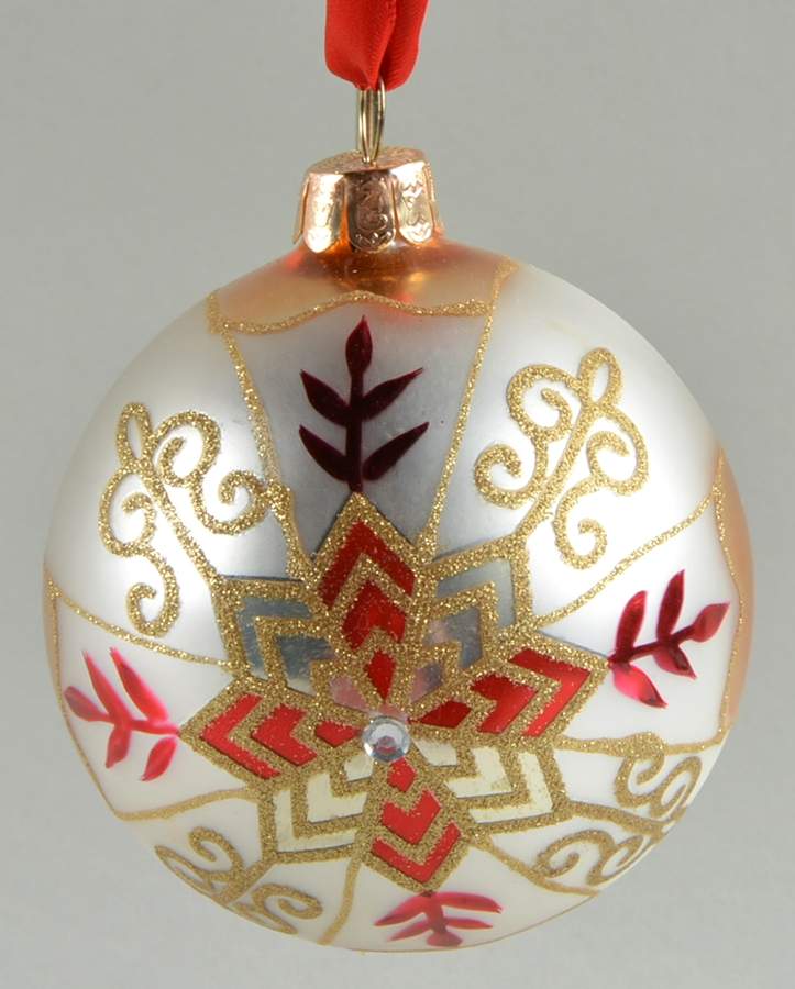 Holiday Heirloom Red and Gold Elements Star Ball - Boxed by Waterford Crystal-1
