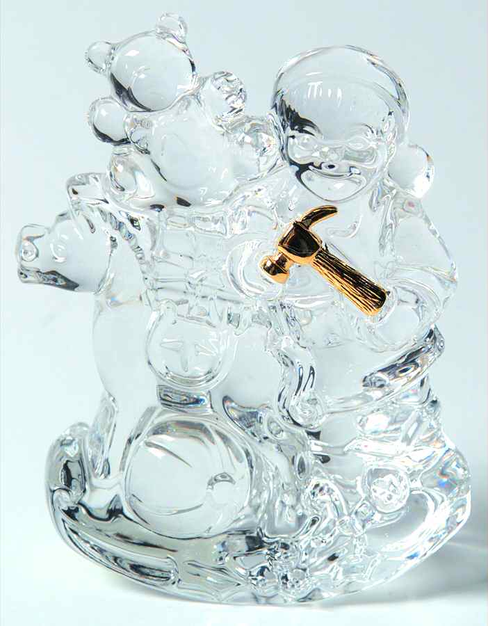 Santa Claus Is Coming To Town Elves Making The Toys - No Box by Waterford Crystal-1
