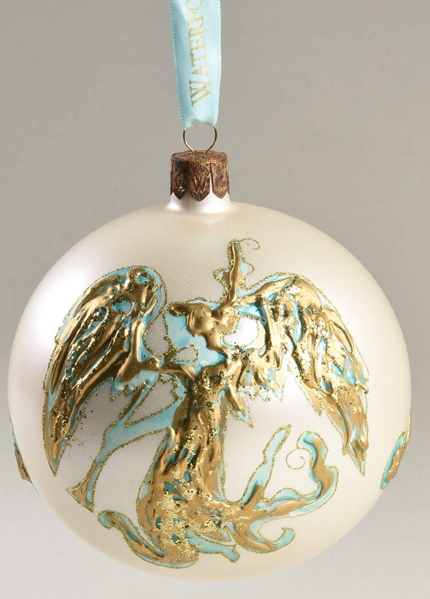 Snow Crystals-Holiday Heirloom Trumpeting Angel Ball-Ivory - No Box by Waterford Crystal-1