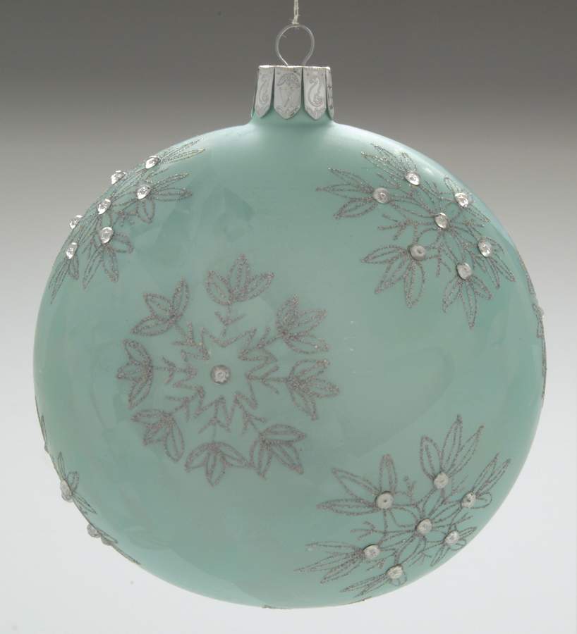 Snow Crystals-Holiday Heirloom Grande Globe-Aqua - No Box by Waterford Crystal-1