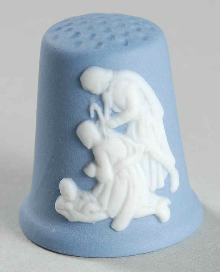Jasperware Nativity Thimbles Shepherds - No Box by Wedgwood-1