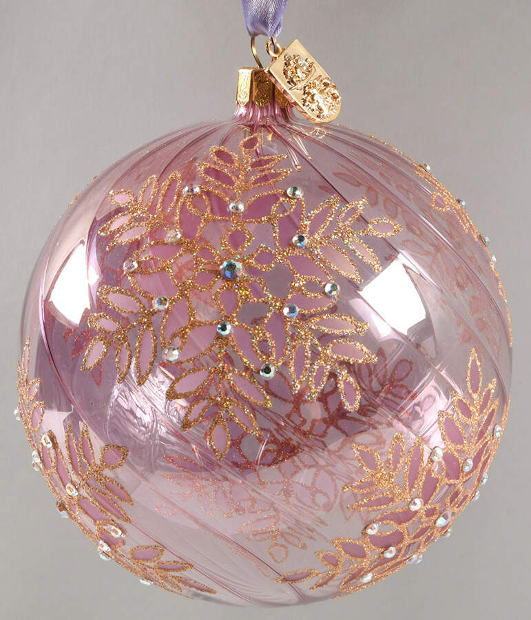 Russian Snowflake Series-Jim O'Leary Amethyst Snowflake Ball - Boxed by Waterford Crystal-1