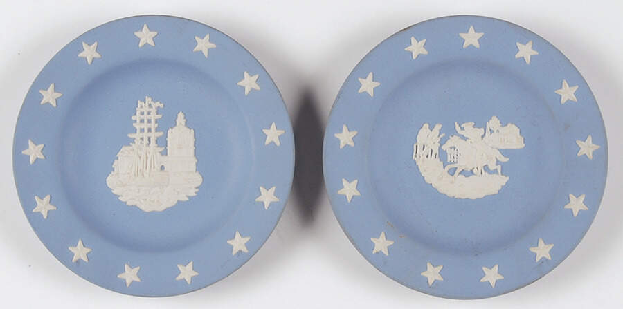 Bicentennial Miniature Plate Paul Revers Ride/Boston Tea Party - Boxed by Wedgwood-1