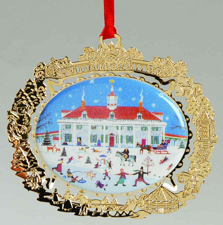Mount Vernon Annual Christmas Ornament East Front Folk Art - No Box by Mount Vernon-1