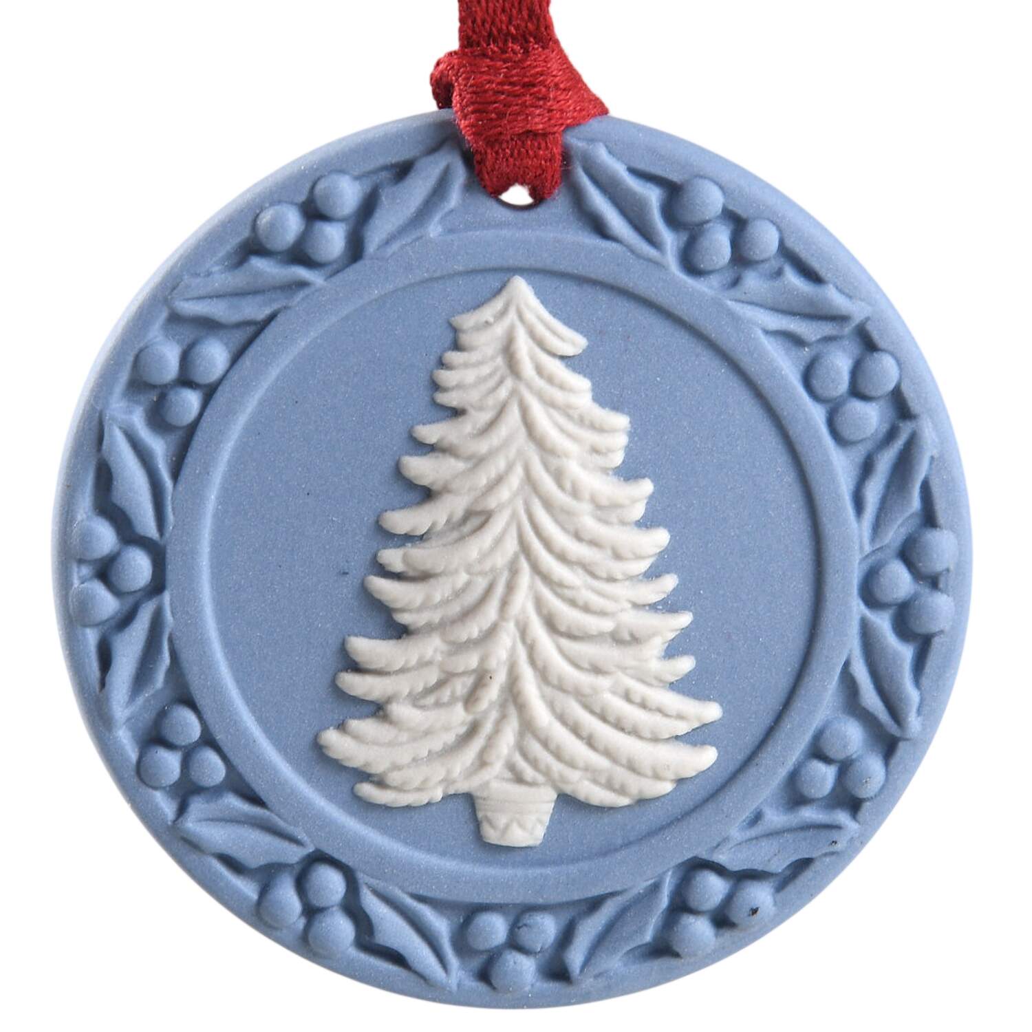 Jasperware Cameo Ornament Tree Ornament- Blue/White - Boxed by Wedgwood-1