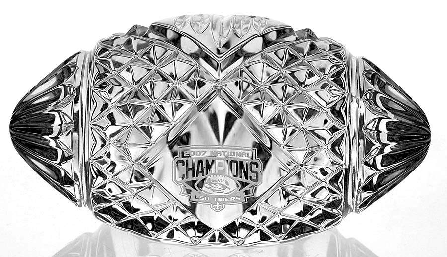 BCS Championship Paperweights Louisiana State Tigers-Football - No Box by Waterford Crystal-1
