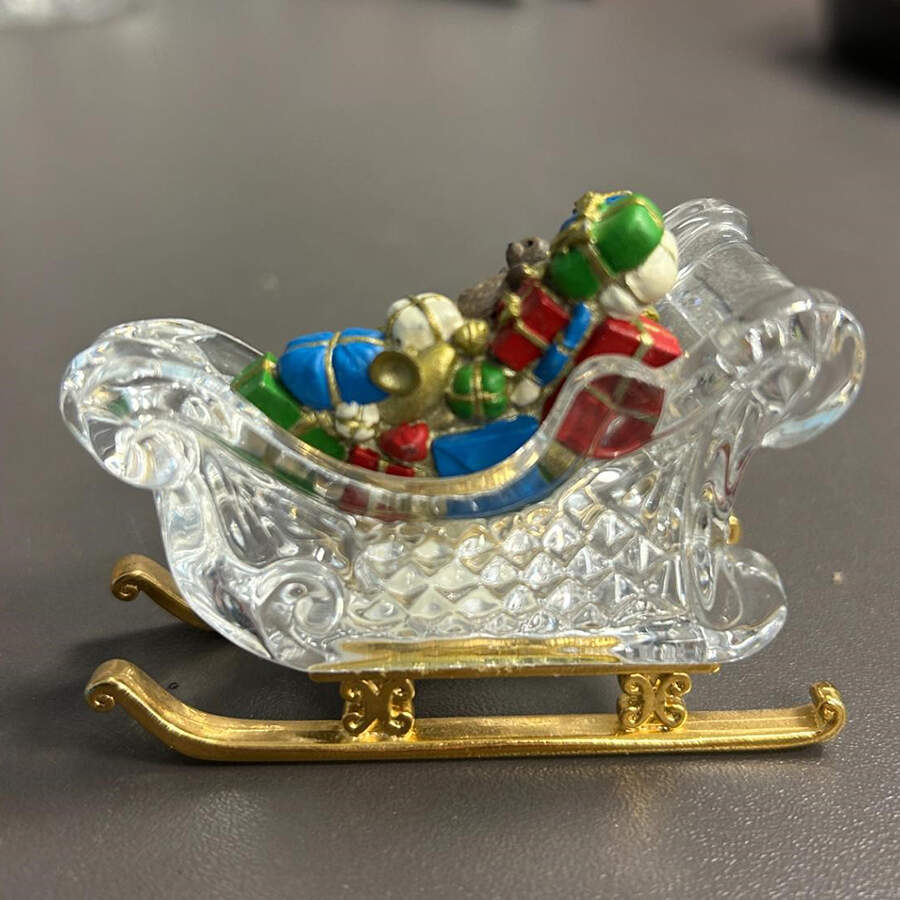 Christmas Crystal Jewels Christmas Sled With Presents - Boxed by Waterford Crystal-1