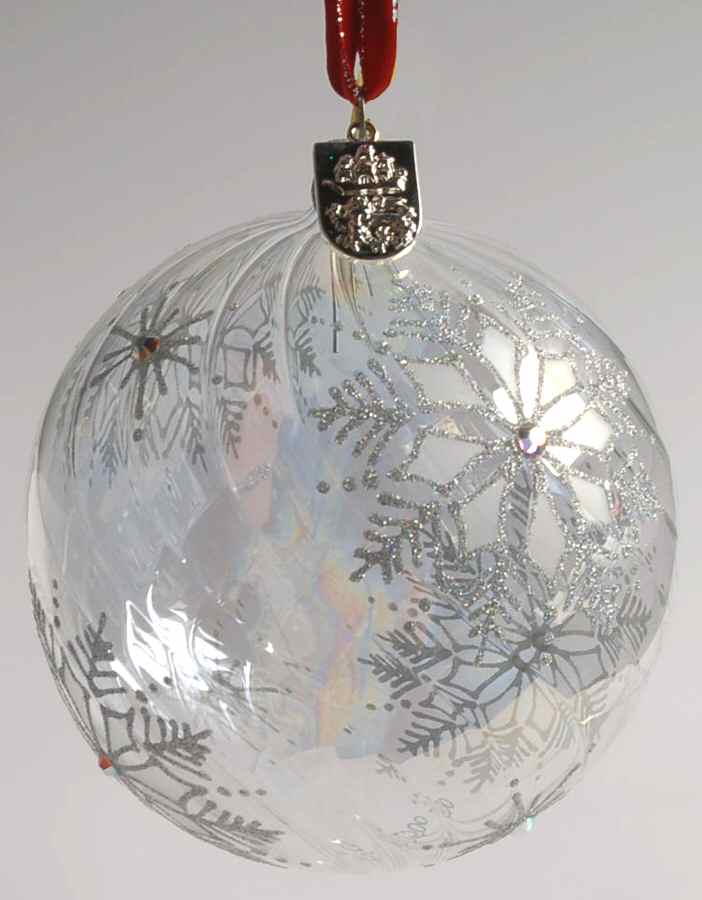 Jim O'Leary Opulent Snowflake Silver Snowflake Ball - Boxed by Waterford Crystal-1