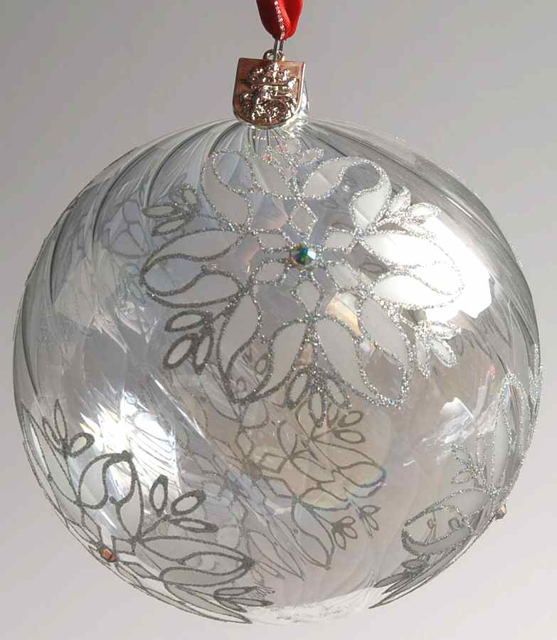 Jim O'Leary Opulent Snowflake Grande Silver Snowflake Ball - Boxed by Waterford Crystal-1