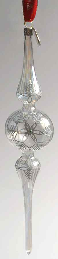 Jim O'Leary Opulent Snowflake Silver Snowflake Reflector Spire - With Box by Waterford Crystal-1
