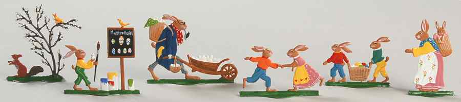 Easter Bunnies Family Standing Miniatures - Boxed by Wilhelm Schweizer-1