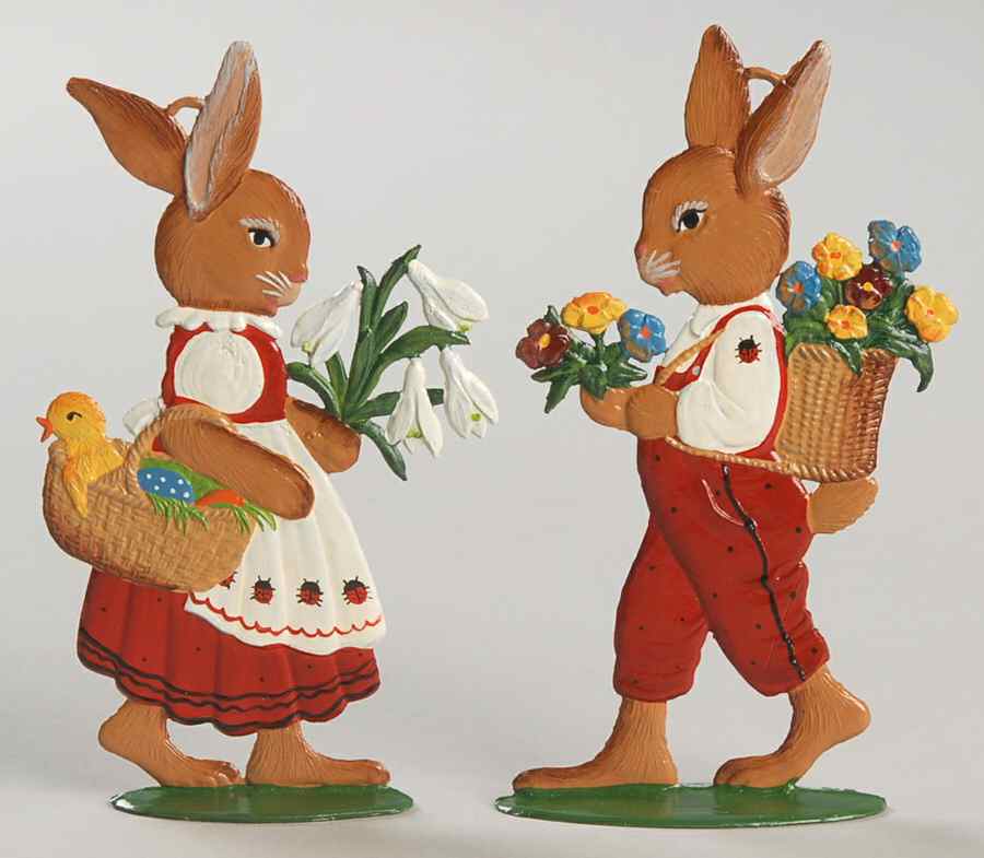 Easter Bunnies Bunny Boy And Bunny Girl Set - Boxed by Wilhelm Schweizer-1