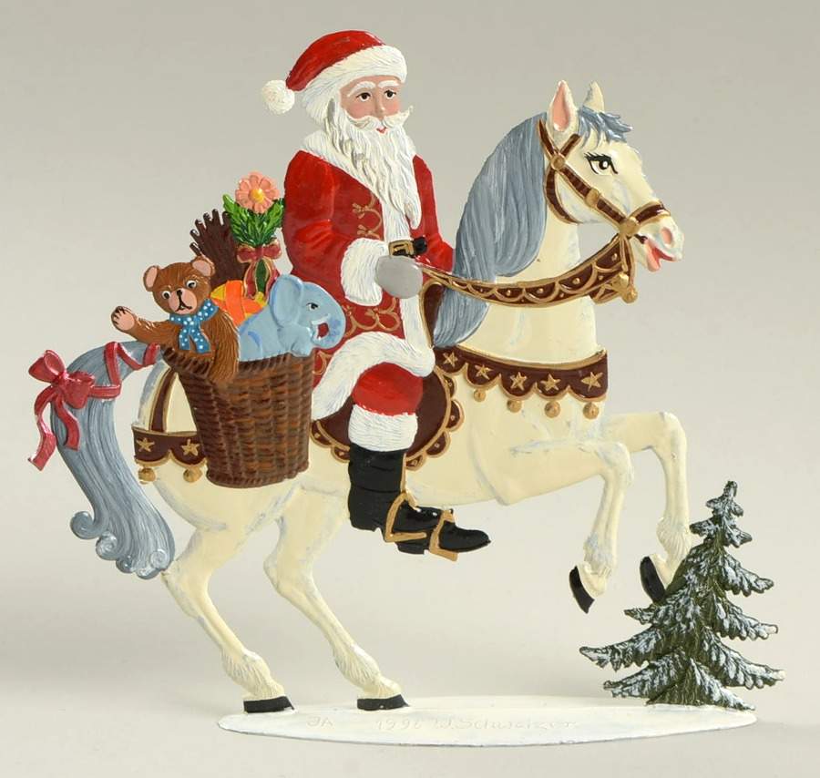 Santa Collection Santa With Toys On Horse - No Box by Wilhelm Schweizer-1