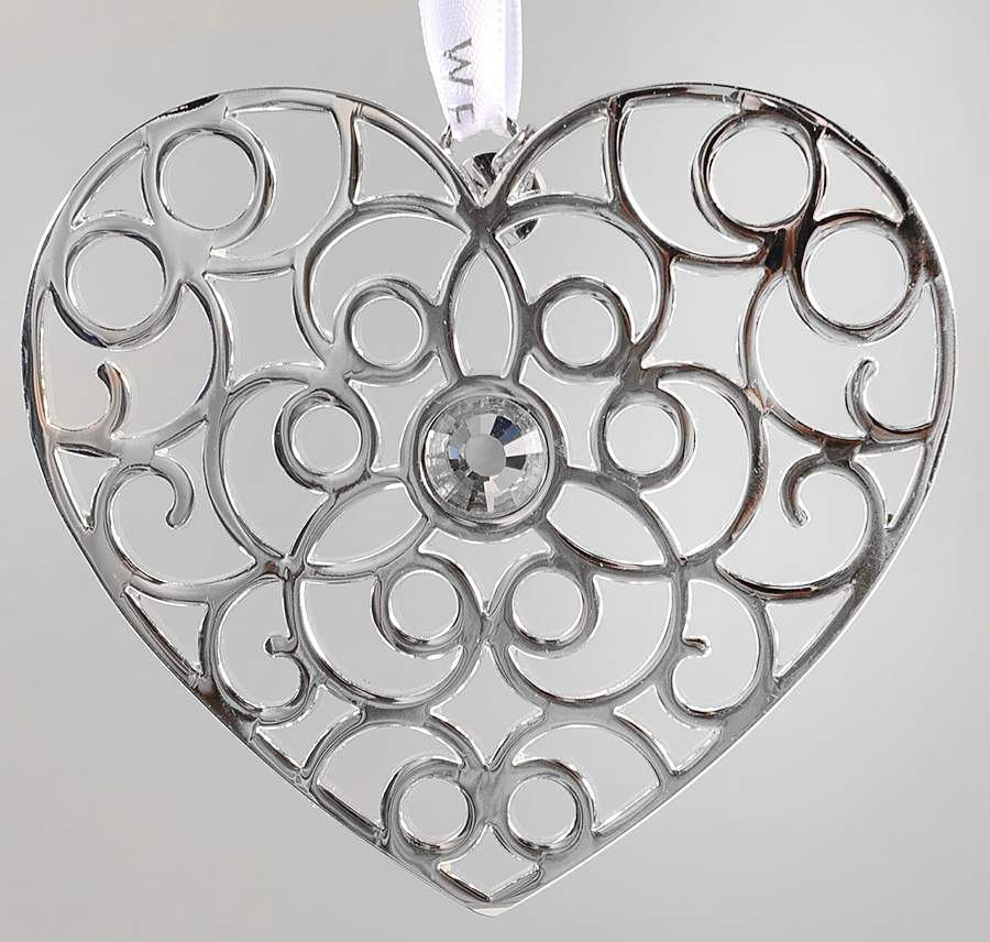 Wedgwood Christmas Ornament Filigree Heart - No Box by Wedgwood Silver-1