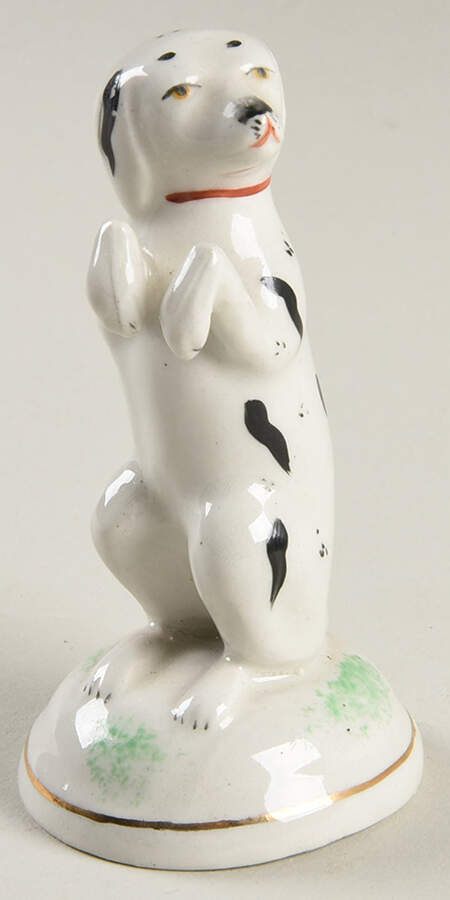 Staffordshire Spaniels Begging Dalmation-Facing Left - No Box by William Kent Potteries-1