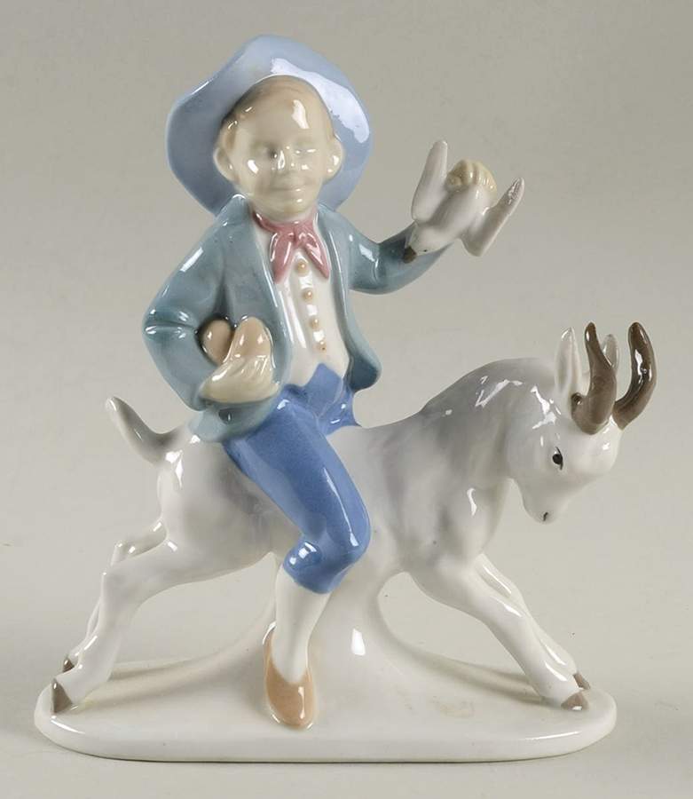Wagner & Apel Figurines Boy On Goat - No Box by Wagner & Apel-1