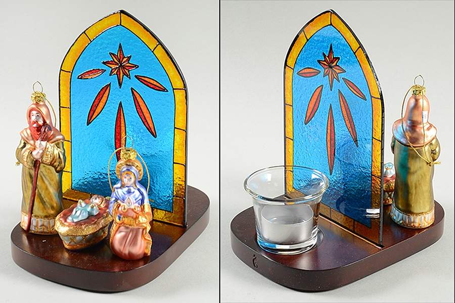 Nativity Stained Glass Votive Set Boxed 6 Piece Set - No Box by Waterford Crystal-1