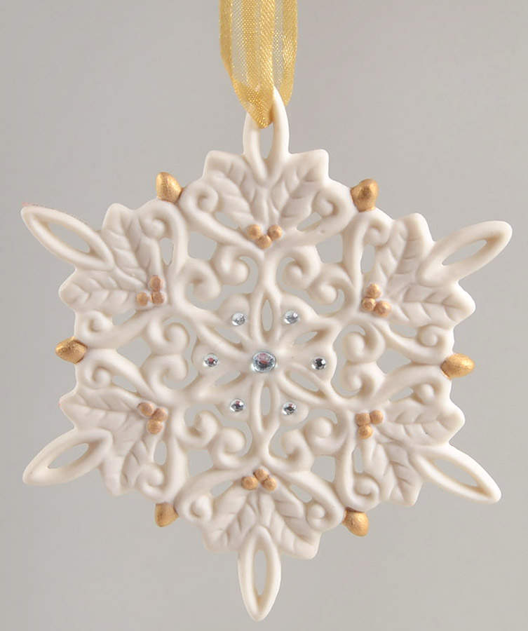 Snowflake Collection Jeweled Snowflake-Gold Accents - Boxed by Wedgwood-1