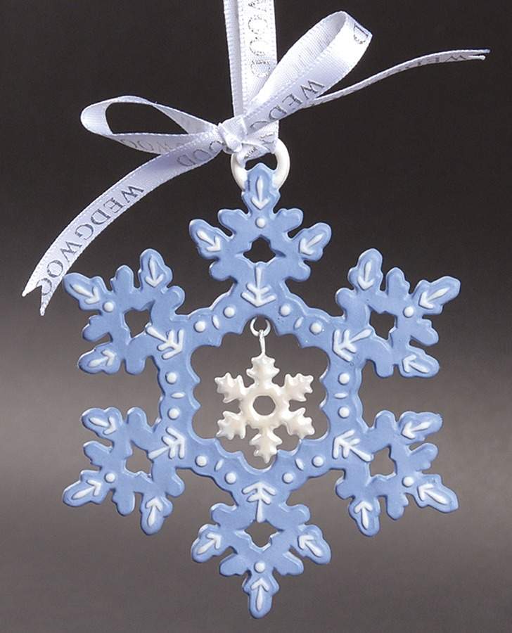 Snowflake Collection Blue & White Snowflake-Dangle - Boxed by Wedgwood-1