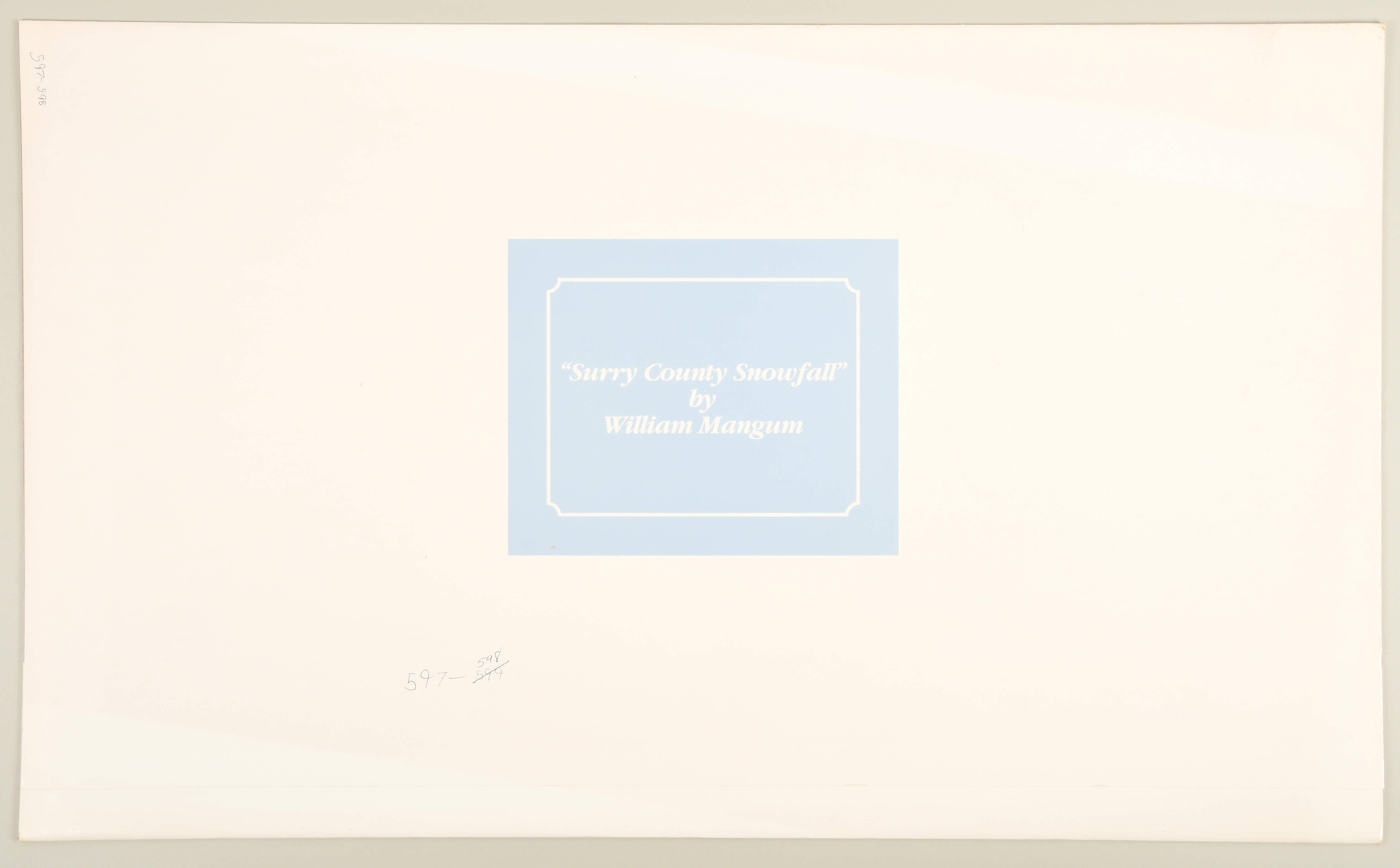 William Mangum Prints Surry County Snowfall - No Box by William Mangum-4