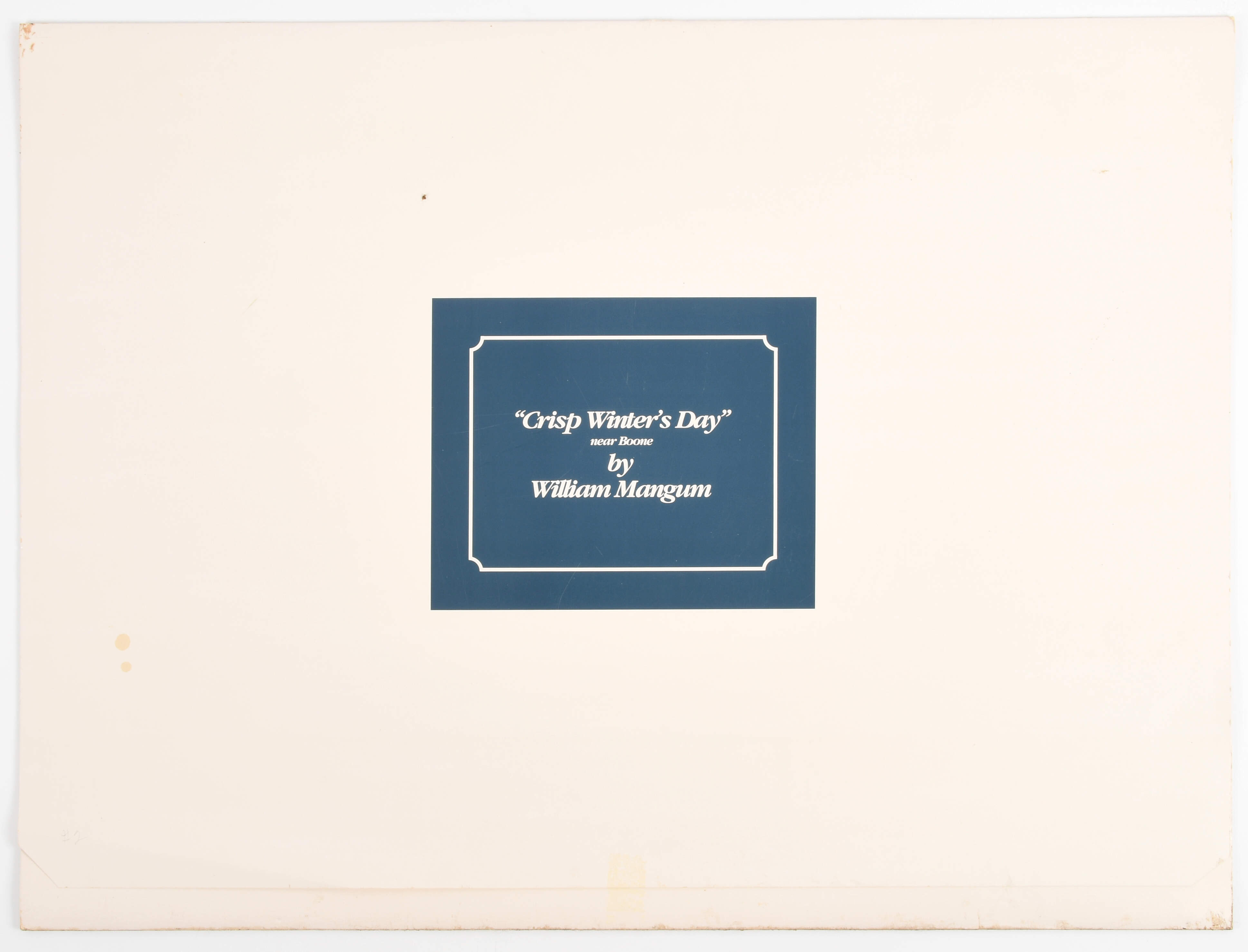 William Mangum Prints Crisp Winter's Day Near Boone - With Box 48f by William Mangum-2