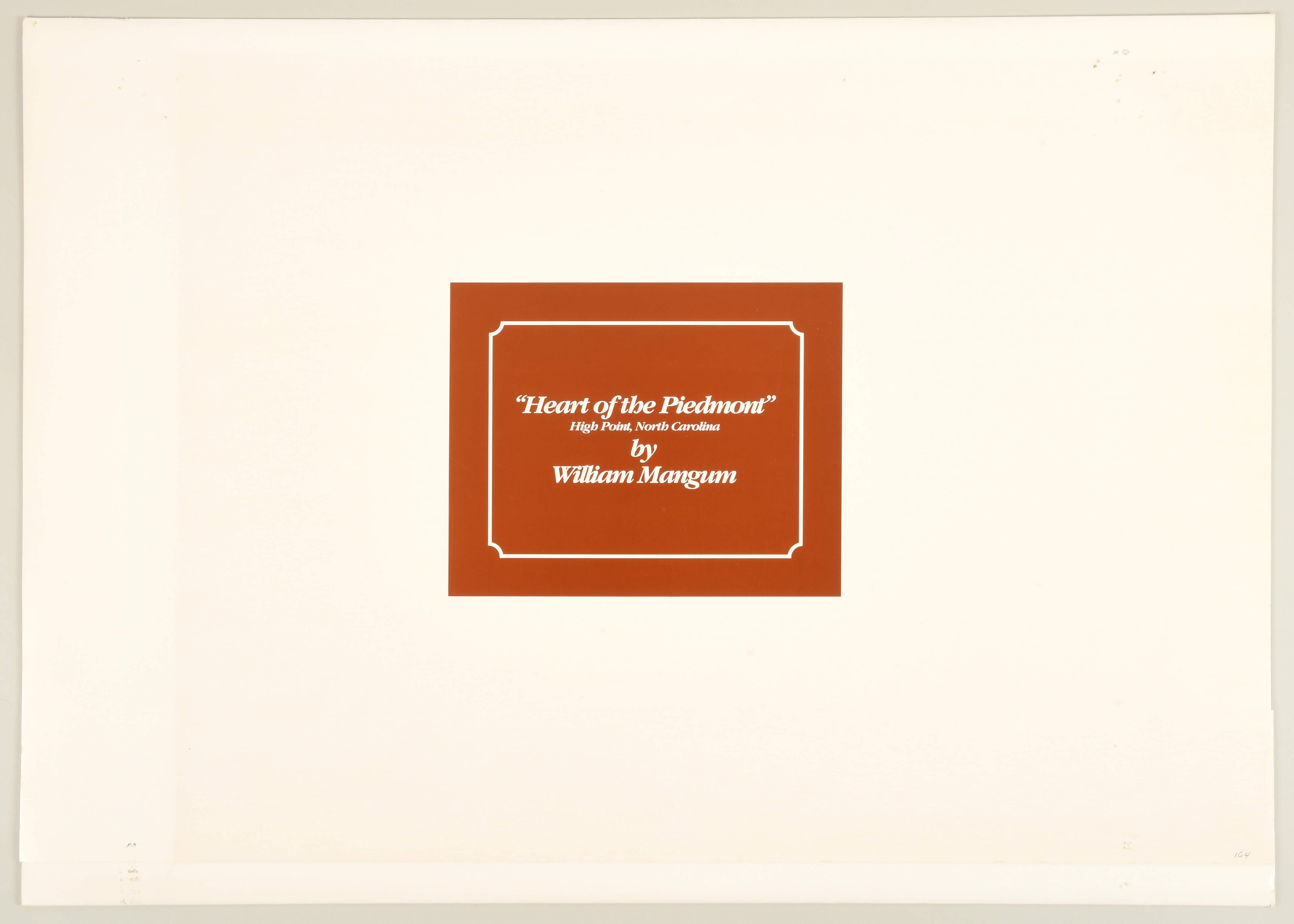 William Mangum Prints Heart Of The Piedmont-High Point Nc - Boxed by William Mangum-4