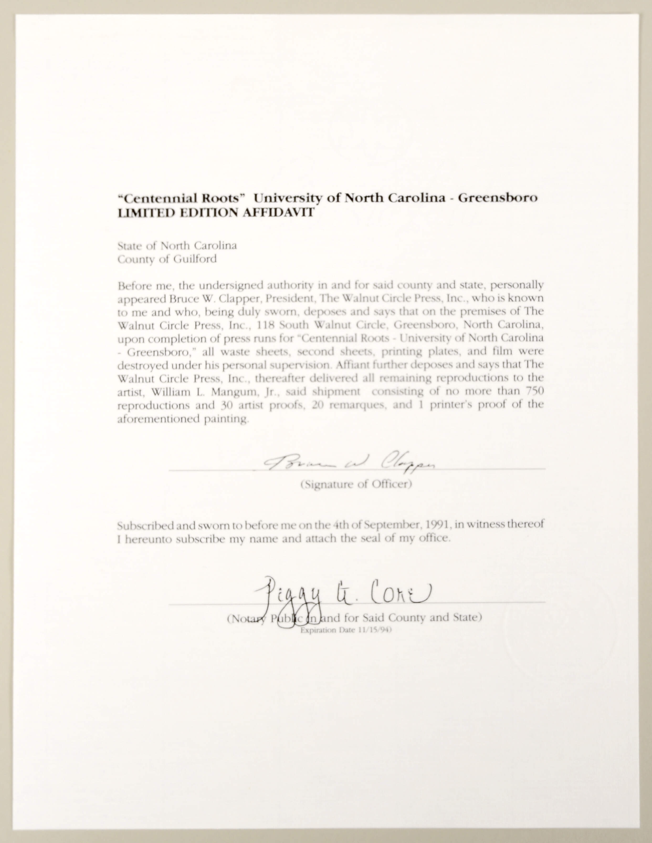 William Mangum Prints Centennial Roots - Uncg - Boxed by William Mangum-2