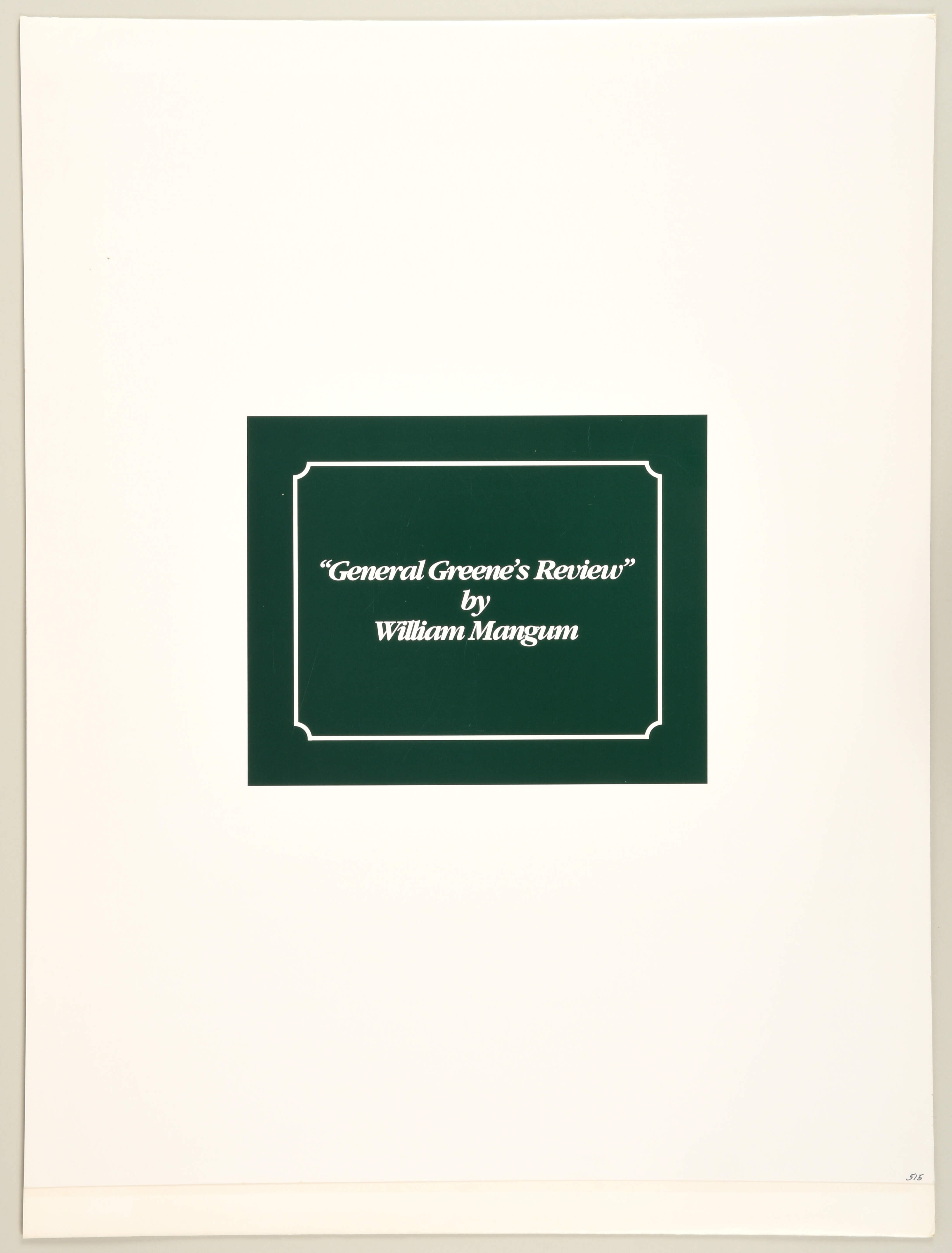 William Mangum Prints General Greene's Review - Boxed by William Mangum-2