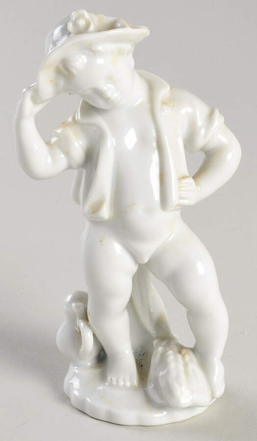 All White Figurines Boy Standing - No Box by Wiener Porzellan-1