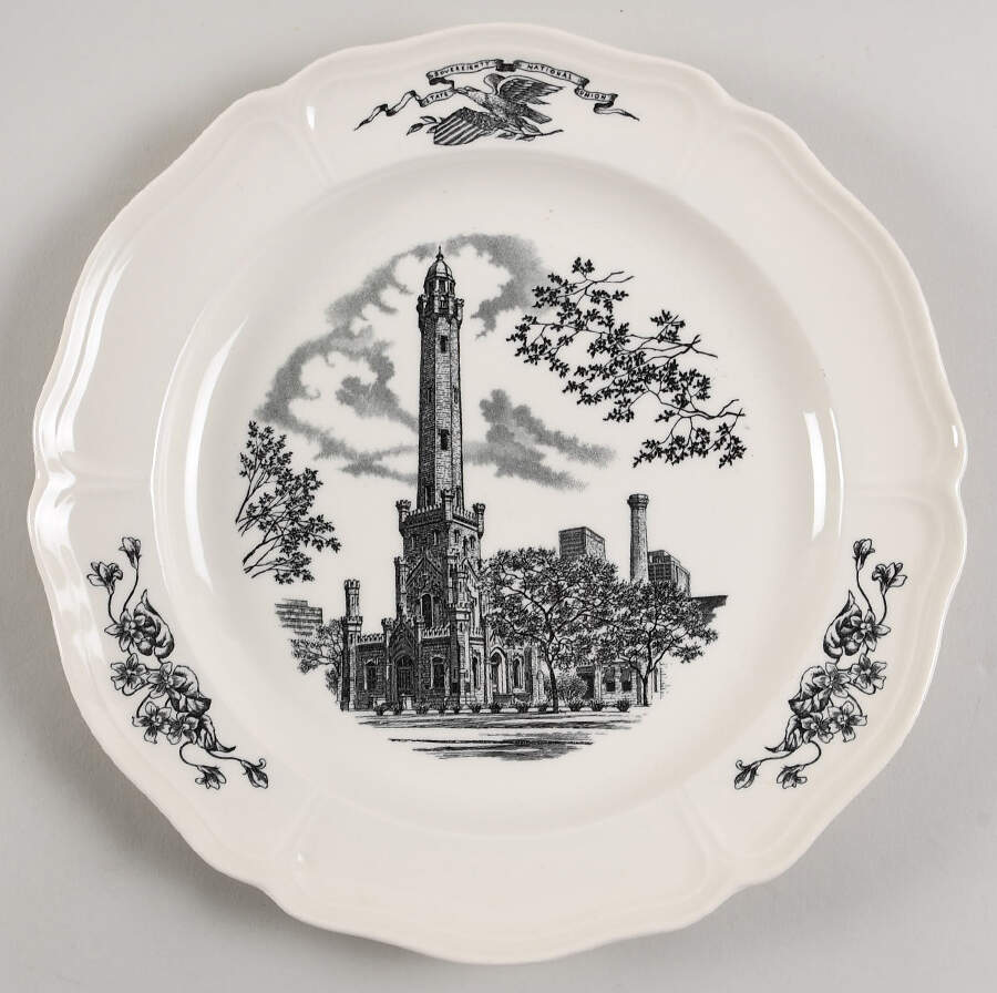 Chicago Commemorative Plates The Water Tower - With Box by Wedgwood-1