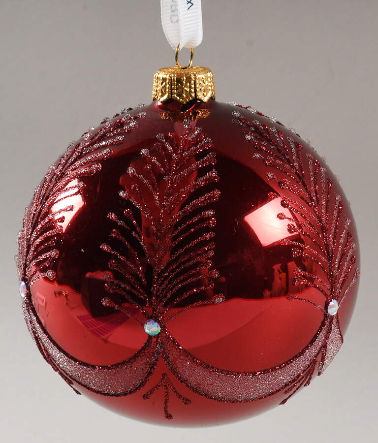 Holiday Heirloom-Red, White, Silver Red Bauble - Boxed by Waterford Crystal-1