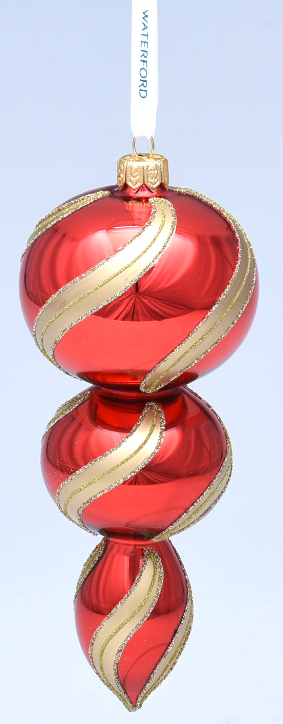 Holiday Heirloom Red and Gold Triple Spire - Boxed by Waterford Crystal-1