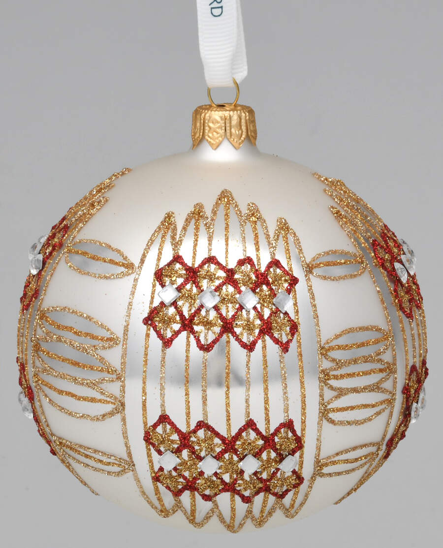 Holiday Heirloom Red and Gold Dungarvan Bauble - Boxed by Waterford Crystal-1