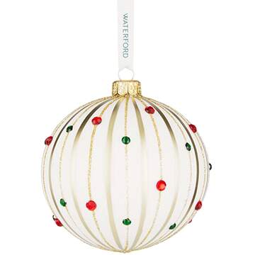 Holiday Heirloom Red and Gold Winter Jewels Bauble - Boxed by Waterford Crystal-1