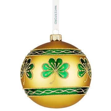 Green with Gold, Silver, White Shamrock Bauble - No Box by Waterford Crystal-1
