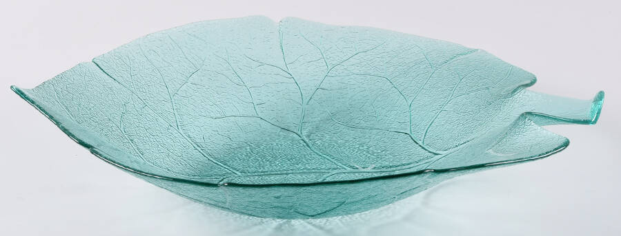 Aspen Turquoise 15" Leaf Shape Bowl by Arcoroc-1