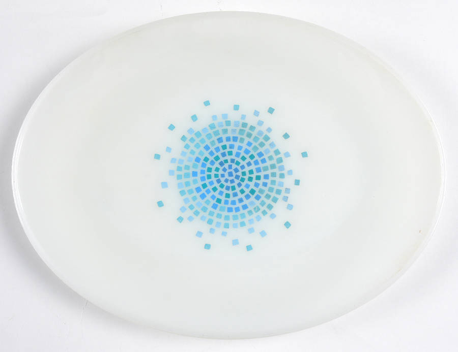 Blue Mosaic 12" Oval Platter by Anchor Hocking-1