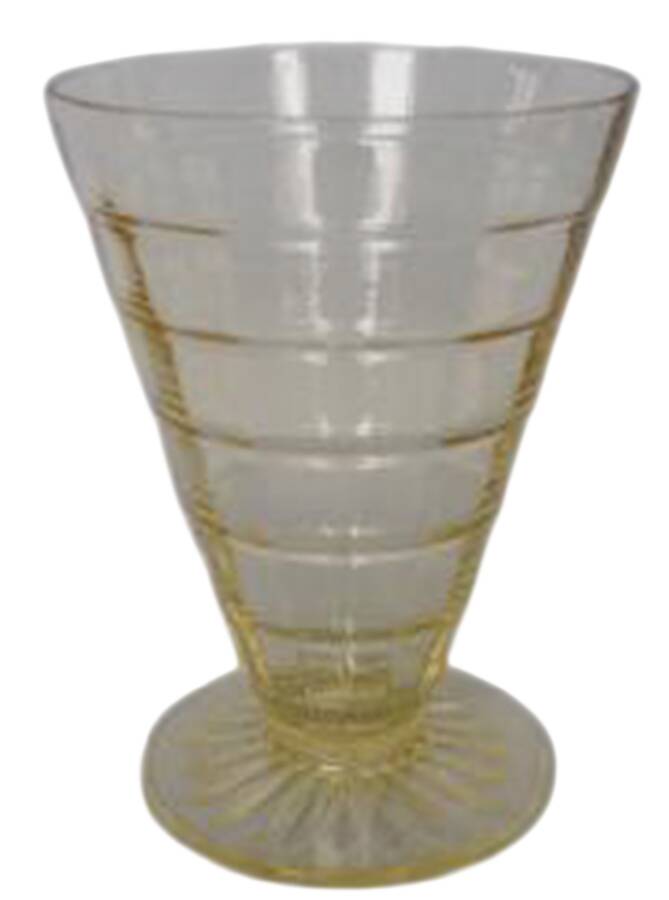 Block Optic Yellow 6 Oz Footed Tumbler by Anchor Hocking-1