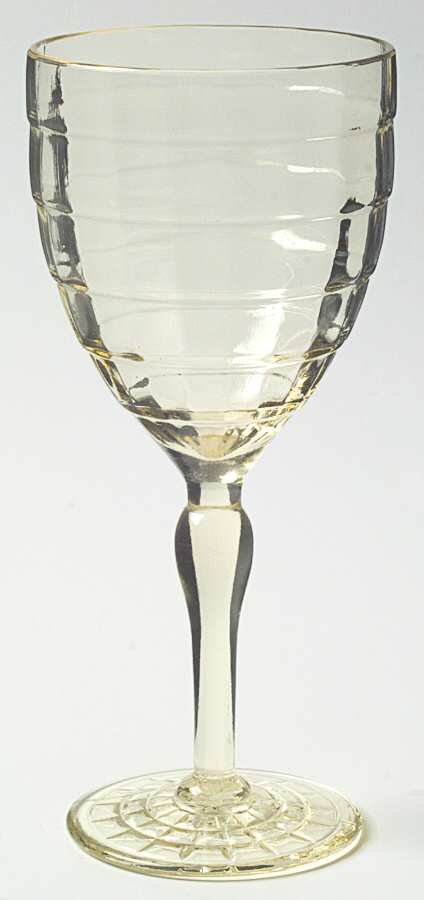 Block Optic Yellow Water Goblet by Anchor Hocking-1