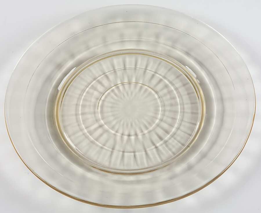 Block Optic Yellow Dinner Plate by Anchor Hocking-1