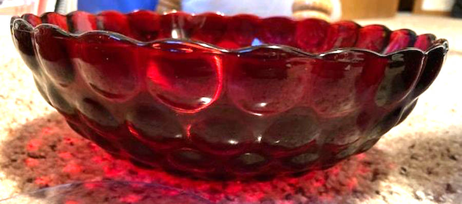 Bubble Ruby 9" Round Vegetable Bowl by Anchor Hocking-1
