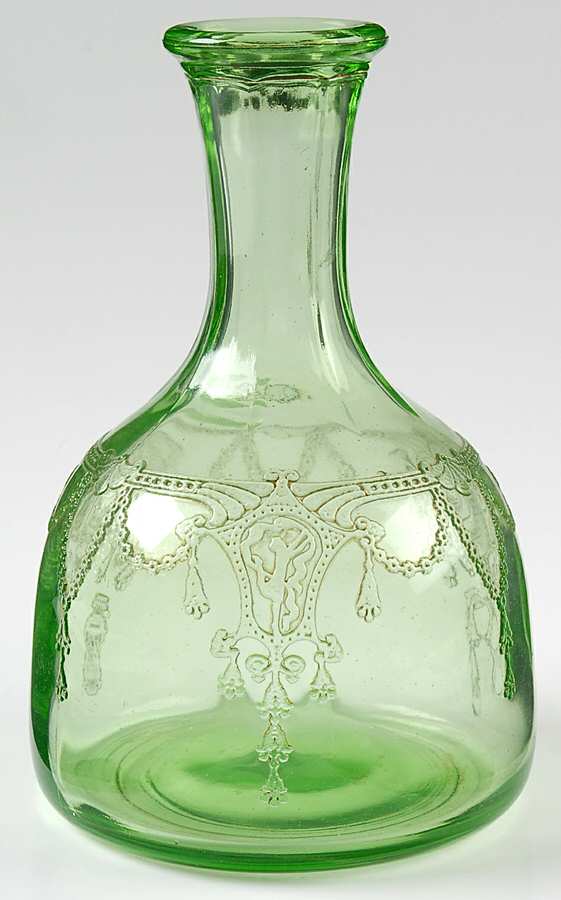Cameo Green Non Frosted Decanter No Stopper by Anchor Hocking-1